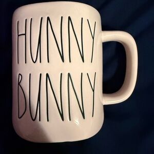 Rae Dunn Artisan Collection Mug- HUNNY BUNNY- Light Pink & Pink Interior ~Easter